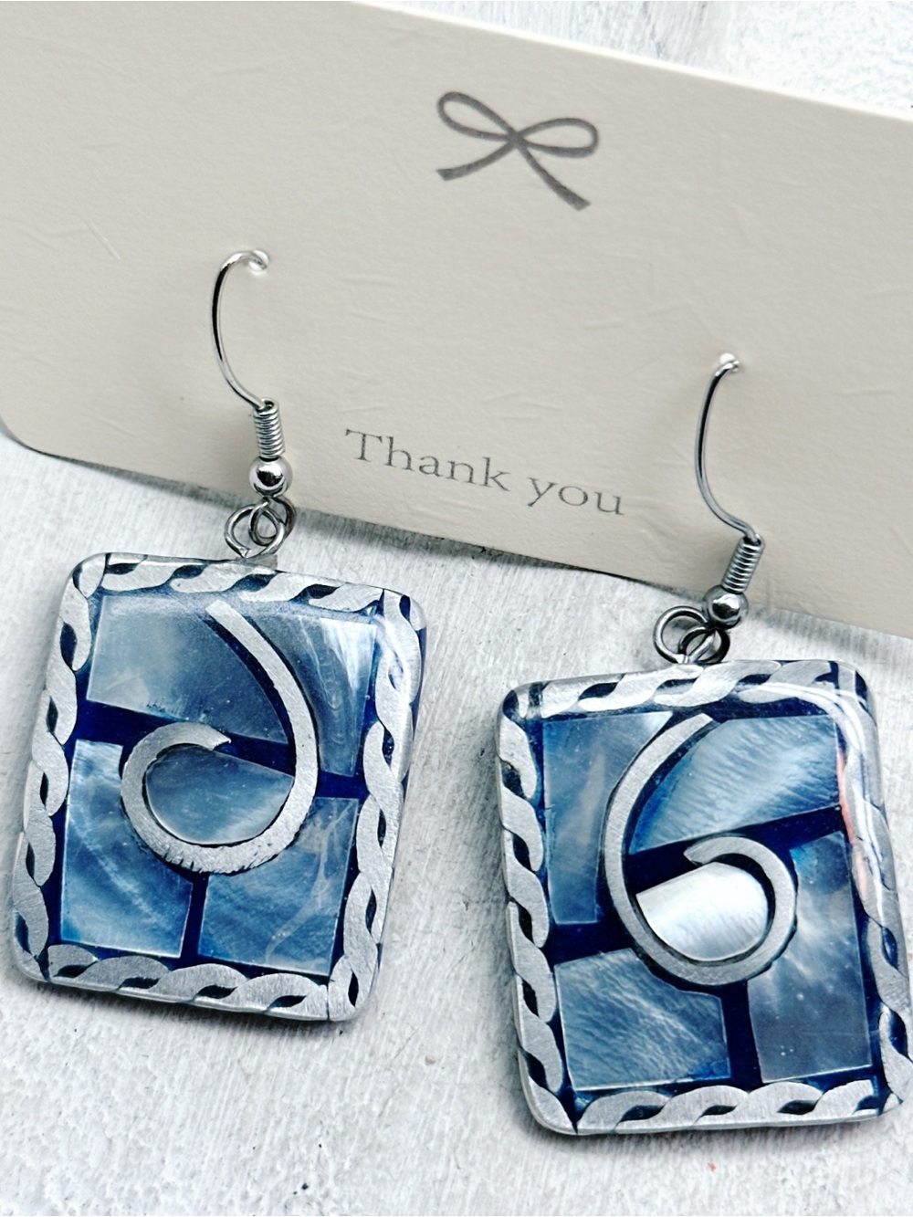 1393mc. Handmade Blue Nut Earrings